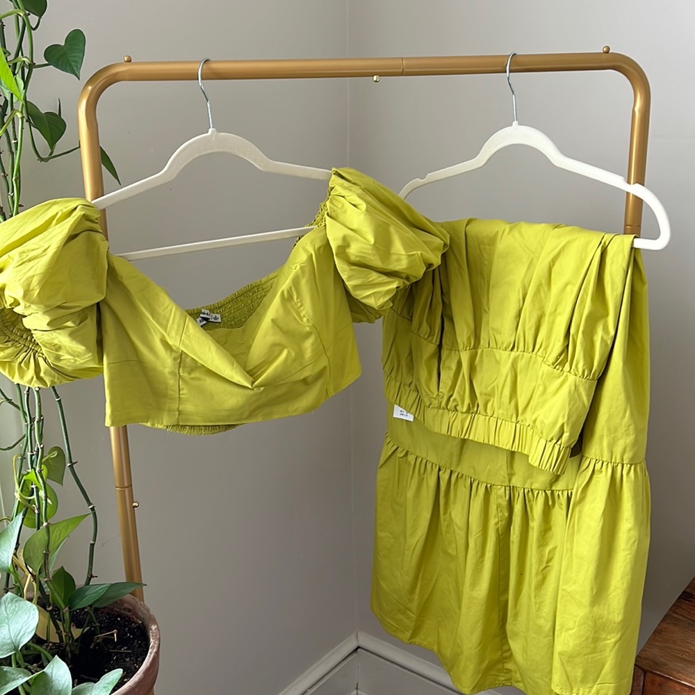 Abercrombie & Fitch Lime Green Midi Skirt